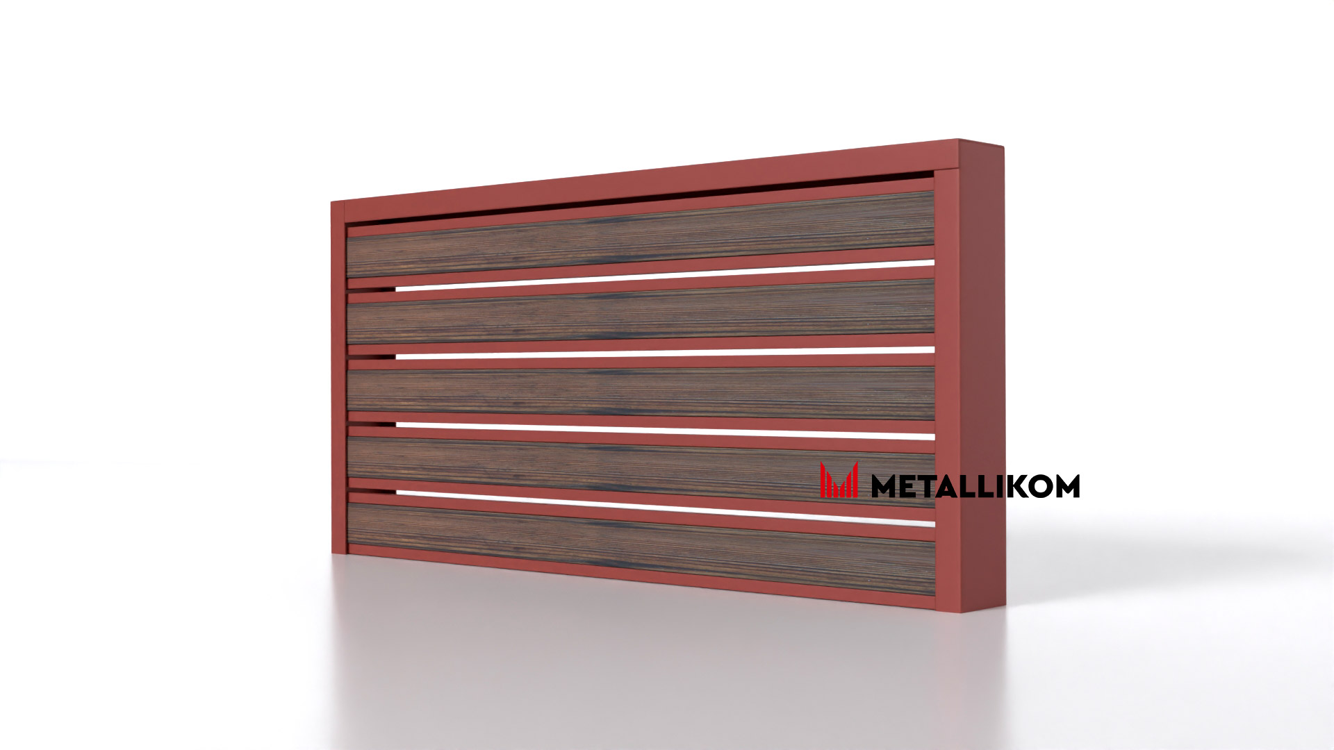 Планкен для забора Printec под дерево 120 mm RAL 3009 – покрытие полиэстер, толщина 0,45 мм