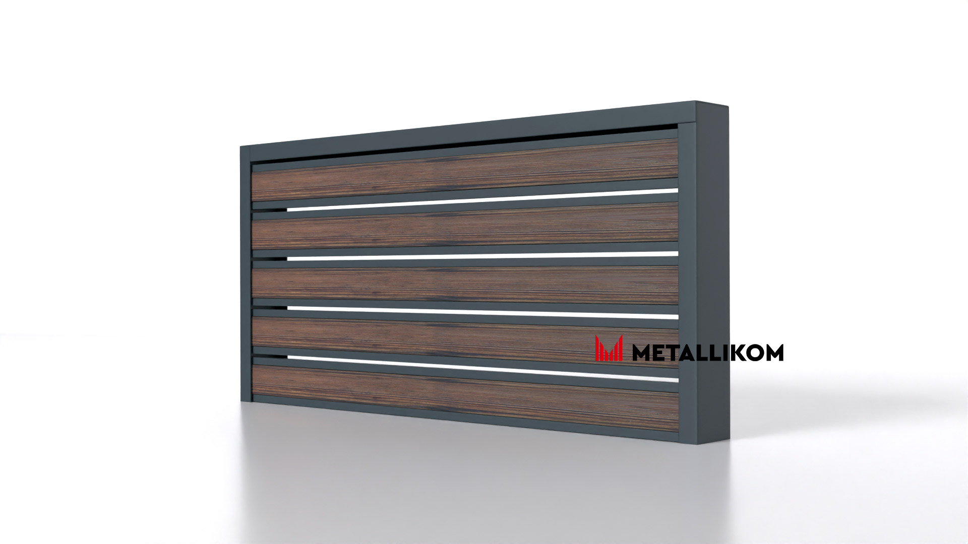 Планкен для забора Printec под дерево 120 mm RAL 7016 – покрытие матовое, толщина 0,45 мм