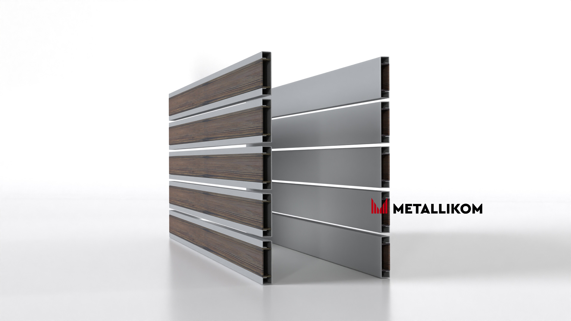 Планкен для забора Printec под дерево 120 mm RAL 7004 – покрытие матовое, толщина 0,45 мм